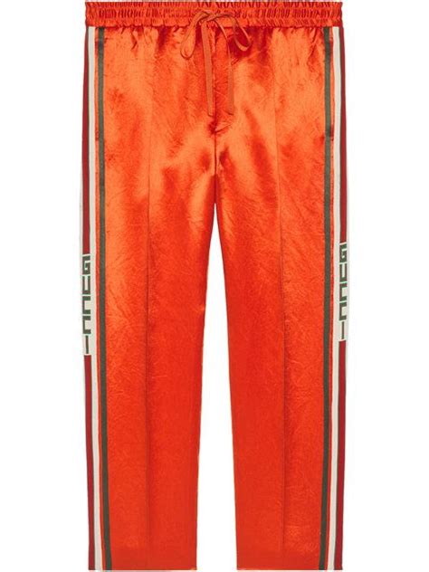 gucci joggers orange blue|farfetch gucci track pants.